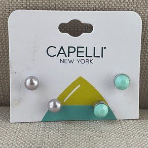 Capelli New York Women Earrings Stud Ear Jewely Set of 2